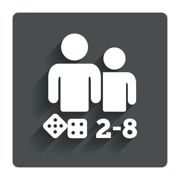 Brettspiele Zeichen Symbol. Symbol für 2-8 Spieler. — Stockvektor