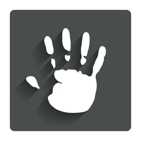 Pictogram van een hand afdrukken teken. Stop symbool. — Stockvector