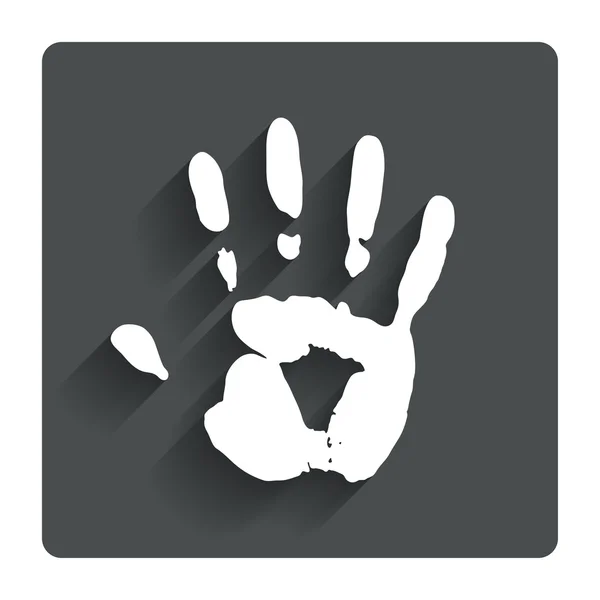Hand print sign icon. Stop symbol. — Stock Vector