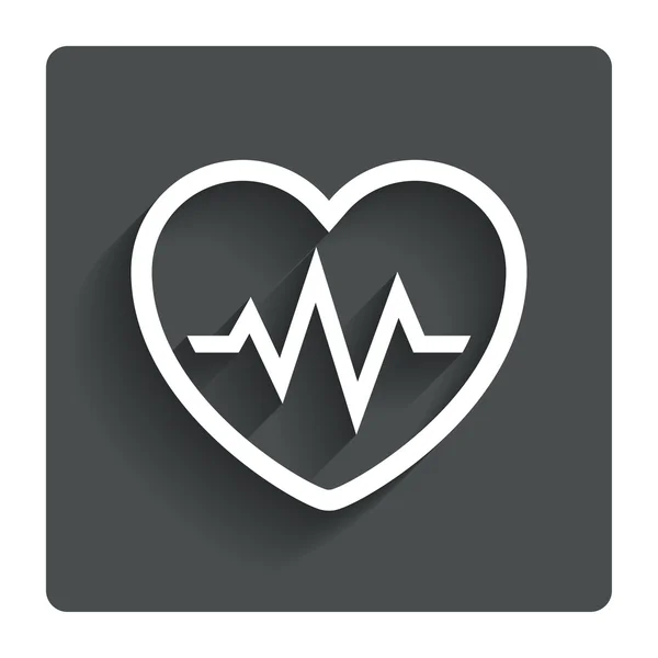Kalp atışı işareti simgesi. kardiyogram sembolü. — Stok Vektör