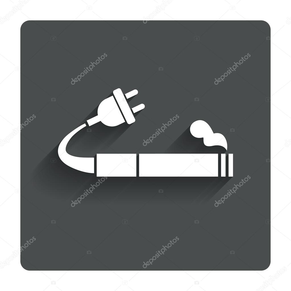 Smoking sign icon. E-Cigarette symbol.