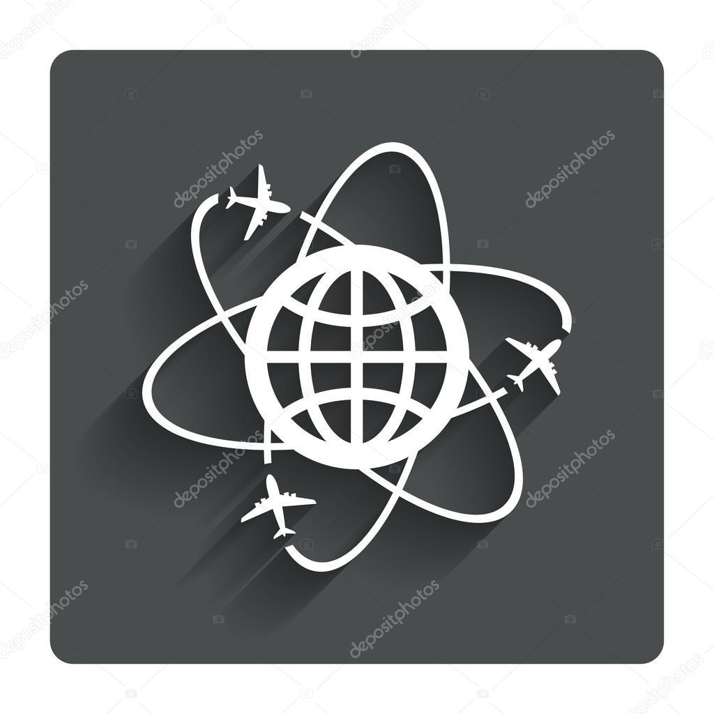 Globe sign icon. World logistics symbol.