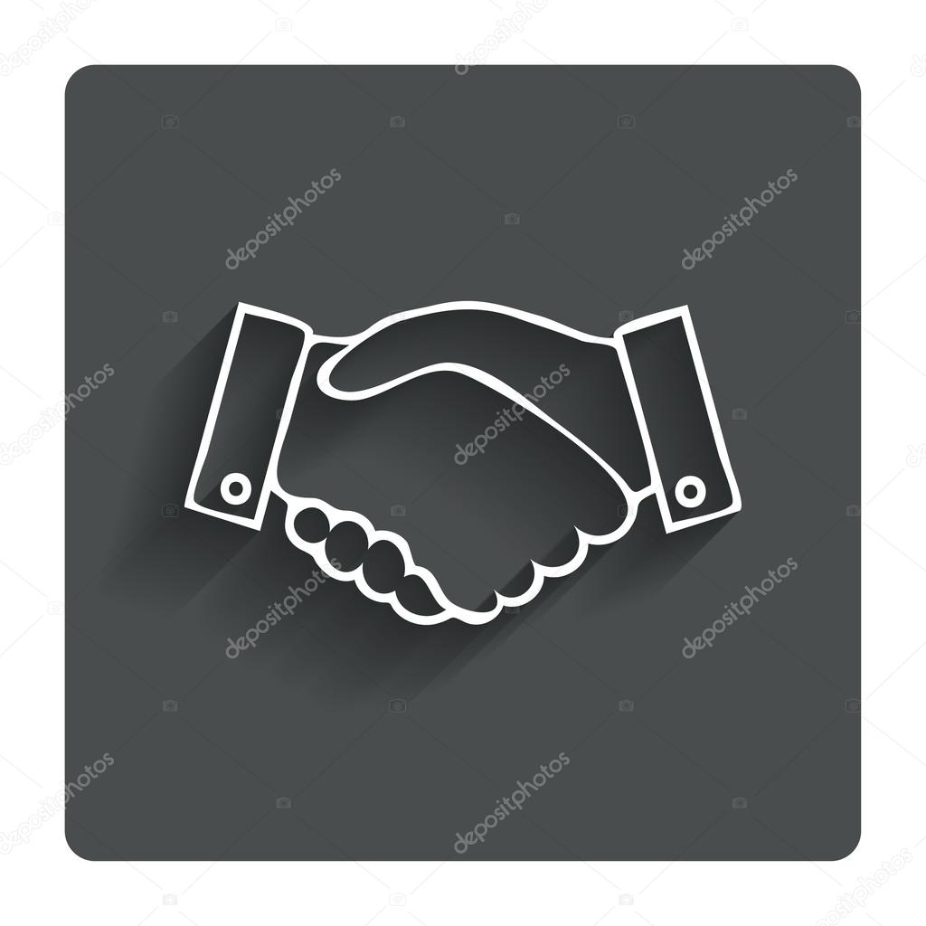 Handshake sign icon. Successful business symbol.