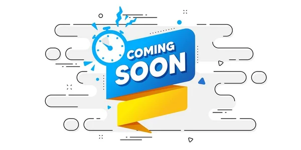 Coming Soon Paper Banner Geometric Banner Flow Pattern Timer Announcement — Stock Vector