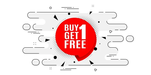 Buy Get Free Sticker Geometric Banner Flow Pattern Discount Banner — Stock Vector