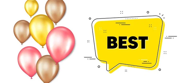 Melhor Texto Promoção Balões Banner Promoção Com Bolha Chat Oferta — Vetor de Stock