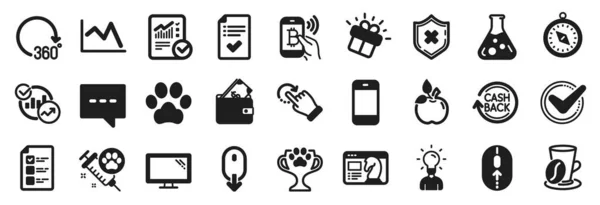 Set Von Business Symbolen Wie Blog Hundeimpfung Zugelassene Checklisten Symbole — Stockvektor