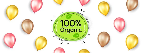 Organic Food Banner Promotion Banner Balloons Nature Bio Product Tag — Stock Vector