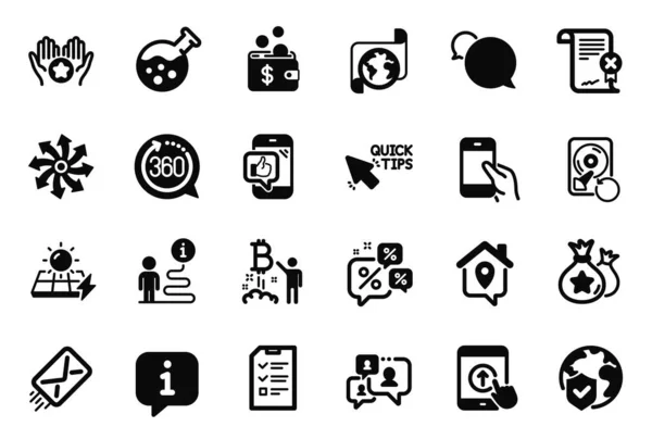 Vector Set Technology Icons Related Discounts Chat Mail Reject Certificate — Stock Vector