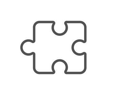 Bulmaca parçası çizgi simgesi. Yapboz oyunu şekli. İş stratejisi unsuru. Kalite tasarım elemanı. Satır tarzı yapboz simgesi. Düzenlenebilir felç. Vektör