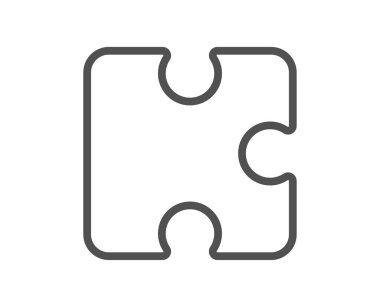 Bulmaca parçası çizgi simgesi. Yapboz oyunu şekli. İş stratejisi unsuru. Kalite tasarım elemanı. Satır tarzı yapboz simgesi. Düzenlenebilir felç. Vektör