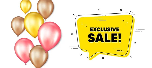 Exclusive Sale Text Balloons Promotion Banner Chat Bubble Special Offer — Stock Vector