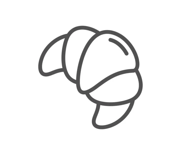 Croissant Linjerikonen Bageriets Matskylt Bakverk Bulle Symbol Kvalitetselement Linje Stil — Stock vektor