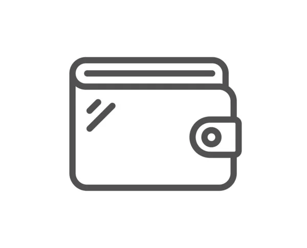 Wallet Line Icon Money Purse Sign Cash Budget Symbol Quality — Stock Vector