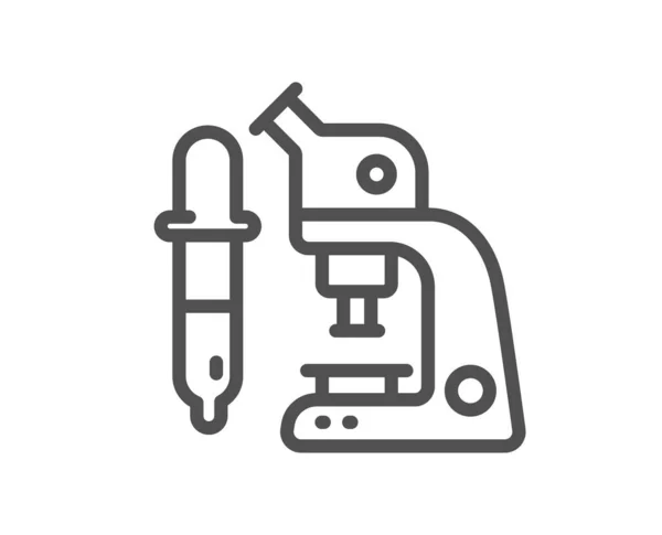 Icône Ligne Microscope Panneau Équipement Laboratoire Symbole Instrument Laboratoire Scientifique — Image vectorielle