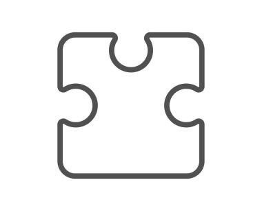 Bulmaca parçası çizgi simgesi. Yapboz oyunu şekli. İş stratejisi unsuru. Kalite tasarım elemanı. Satır tarzı yapboz simgesi. Düzenlenebilir felç. Vektör