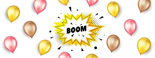 Boom Sale Sticker Promotion Banner Balloons Discount Banner Shape Coupon — Stock Vector