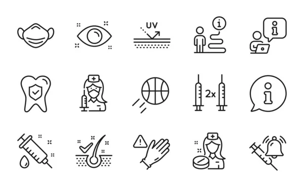 Поставлены Иконки Здравоохранения Включает Себя Значок Анти Перхоти Хлопья Глаз — стоковый вектор