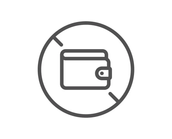 Wallet Line Icon Money Budget Purse Sign Cash Allowed Symbol — Stock Vector