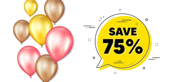 Sparen Sie Prozent Werbebanner Für Luftballons Mit Chat Blase Verkauf — Stockvektor