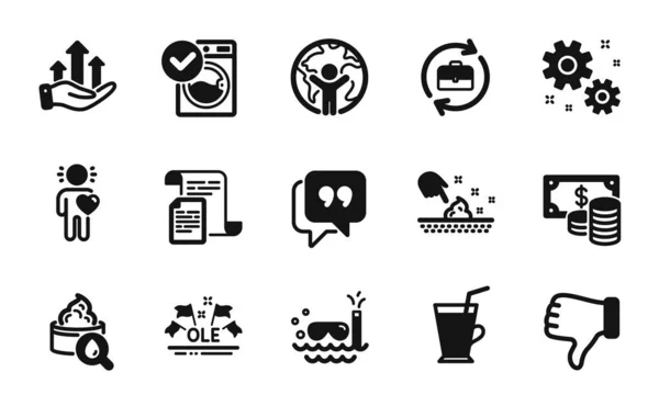 Vector Set Global Business Work Scuba Diving Icons Simple Set — Stock Vector