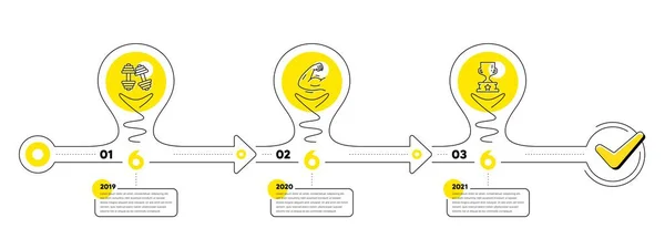 Gym Infographie Chronologie Étapes Infographie Parcours Ampoule Diagramme Processus Sportif — Image vectorielle