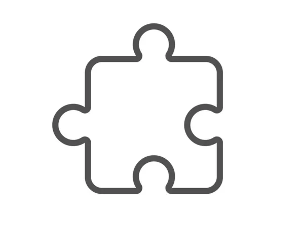 Ícone Linha Peça Puzzle Jigsaw Sinal Forma Jogo Elemento Estratégia — Vetor de Stock