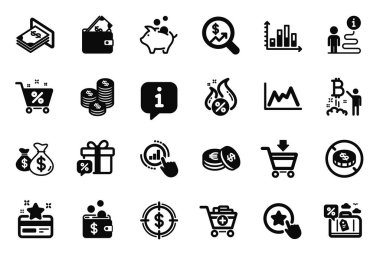 Diyagram, Grafik Çizelgesi ve Para Birimi denetim simgeleriyle ilgili Vektör Finans Kümesi simgeleri. Sadakat yıldızı, Cüzdan ve Ateşli Borç Tabelaları. Dolar hedefi, diyagram grafiği ve çevrimiçi pazar. Seyahat kredisi. Vektör