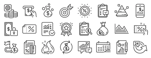 Set Von Finanzsymbolen Wie Private Zahlung Geld Verdienen Zielsymbole Buchhaltung — Stockvektor