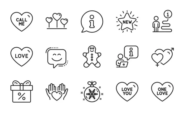 Holidays Icons Set Included Icon Love Male Female Discount Offer — Stock Vector