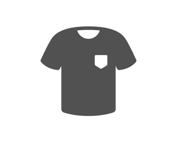 T恤图标 T恤衫上有标志 面料运动服的象征 经典的扁平风格 质量设计要素 简单的T恤图标 — 图库矢量图片