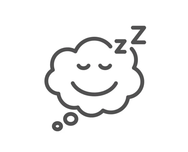 Sleep Line Icon Nachtruhe Komische Sprechblase Mit Lächeln Symbol Qualitäts — Stockvektor