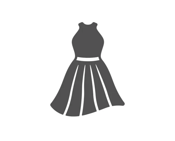 Ikona Sukienki Odzieżowy Szyld Kobiecy Symbol Mody Klasyczny Płaski Styl — Wektor stockowy