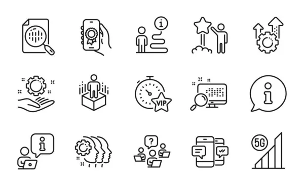 Technologie Ikonen Gesetzt Eingebaute Symbole Wie Suche Vip Timer Mitarbeiter — Stockvektor