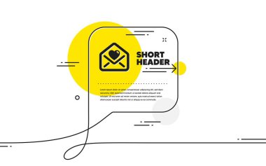 Aşk mektubu ikonu. Devamlı sohbet pankartı. Kalp posta işareti. Sevgililer Günü sembolü. Sohbet mesajında aşk mektubu simgesi. Yorum yap ve arka planda konuş. Vektör