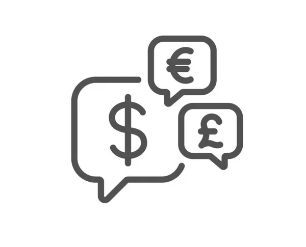 Geld Munt Lijn Pictogram Contante Wisselbordje Beurssymbool Kwaliteitselement Lineaire Stijl — Stockvector