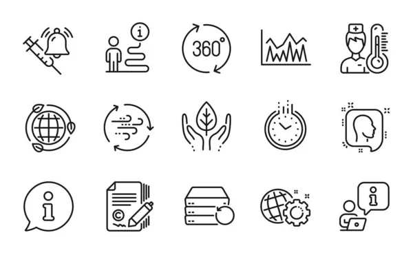 Conjunto Iconos Científicos Icono Incluido Como 360 Grados Inversión Señales — Vector de stock