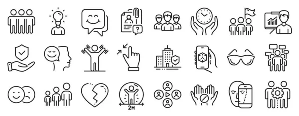 Set Von Personen Symbolen Wie Gruppe Präsentation Mitarbeiter Symbole Durchsuchen — Stockvektor