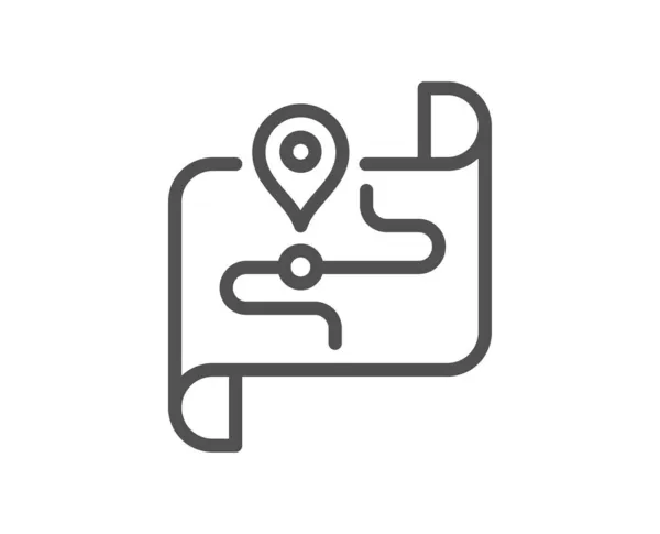 Εικονίδιο Γραμμής Χάρτη Πινακίδα Ταξιδιού Σύμβολο Απόστασης Διαδρομής Ταξιδιού Στοιχείο — Διανυσματικό Αρχείο