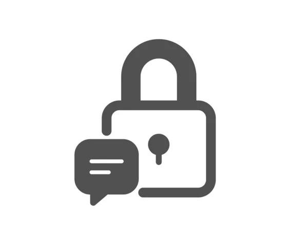 锁定图标 挂满泡泡标志的挂锁消息保护符号 经典的扁平风格 质量设计要素 简单的锁图标 — 图库矢量图片