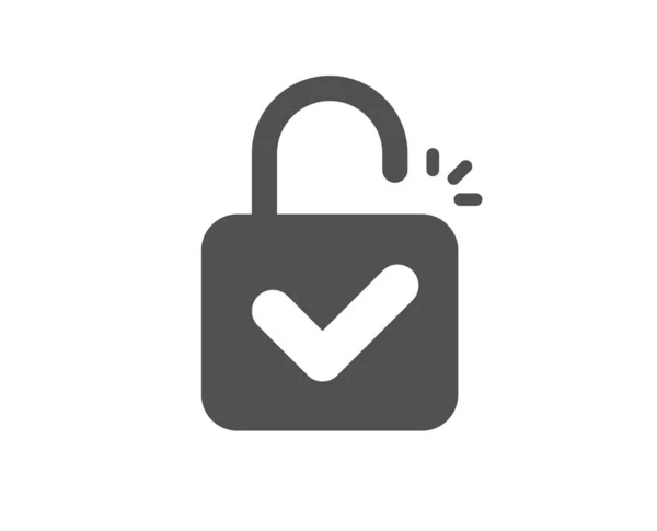 ロックアイコン 南京錠はサインを承認した セキュリティアクセスシンボル クラシックフラットスタイル 品質設計要素 シンプルなロックアイコン ベクトル — ストックベクタ
