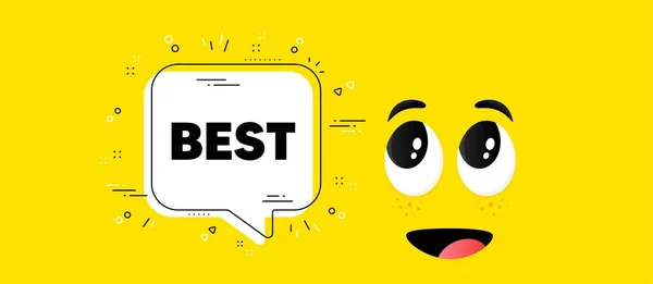 Beste Promotie Tekst Cartoon Gezicht Chat Zeepbel Achtergrond Speciale Aanbieding — Stockvector