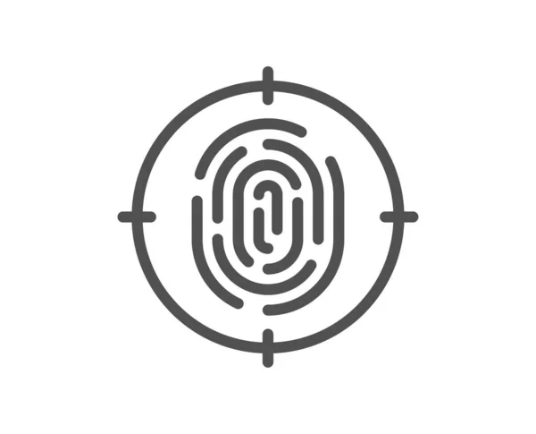 Fingerprint Line Icon Finger Print Target Sign Biometric Identity Symbol — Stock Vector