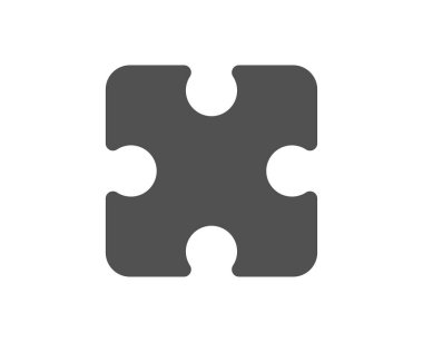 Bulmaca parçası simgesi. Yapboz oyunu şekli. İş stratejisi unsuru. Klasik düz stil. Kalite tasarım elemanı. Basit bulmaca simgesi. Vektör