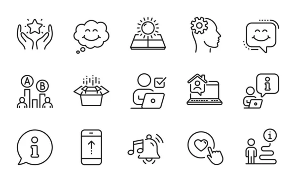 Набор Иконок Технологии Включен Значок Smile Чат Smile Инженерные Знаки — стоковый вектор