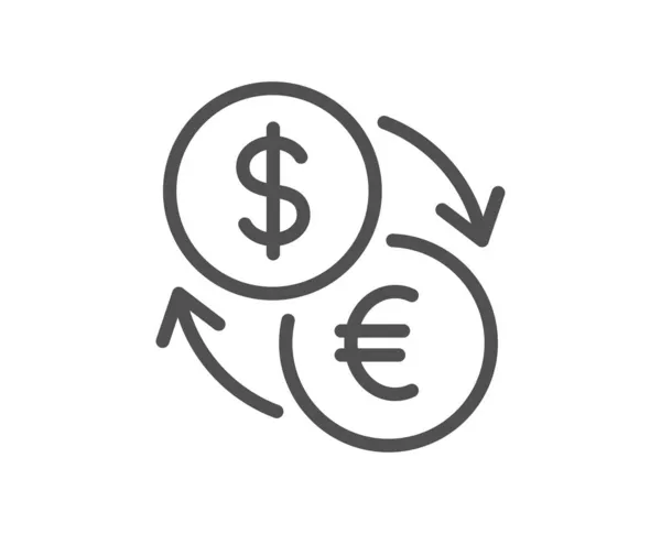 Значок Линии Обмена Валюты Знак Доллара Евро Конвертировать Валютный Символ — стоковый вектор