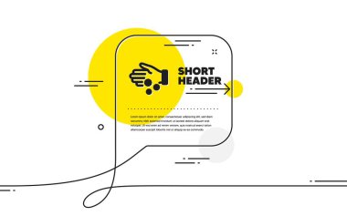 Bağış parası basit bir ikon. Devamlı sohbet pankartı. Bahşiş parası işareti. Nakit el işareti vermek. Sohbet mesajında bağış parası simgesi. Yorum yap ve arka planda konuş. Vektör