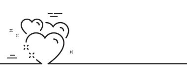 Kalp çizgisi ikonu. Duygusal işaretleri severim. Sevgililer Günü sembolü. Asgari çizgi çizimi arka planı. Kalp çizgisi ikon desenli pankart. Beyaz ağ şablonu konsepti. Vektör