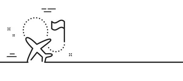 目的地の旗線のアイコン 目標飛行標識 場所ピン記号 最小限の線のイラストの背景 宛先フラグラインアイコンパターンバナー ホワイトウェブテンプレートのコンセプト ベクトル — ストックベクタ