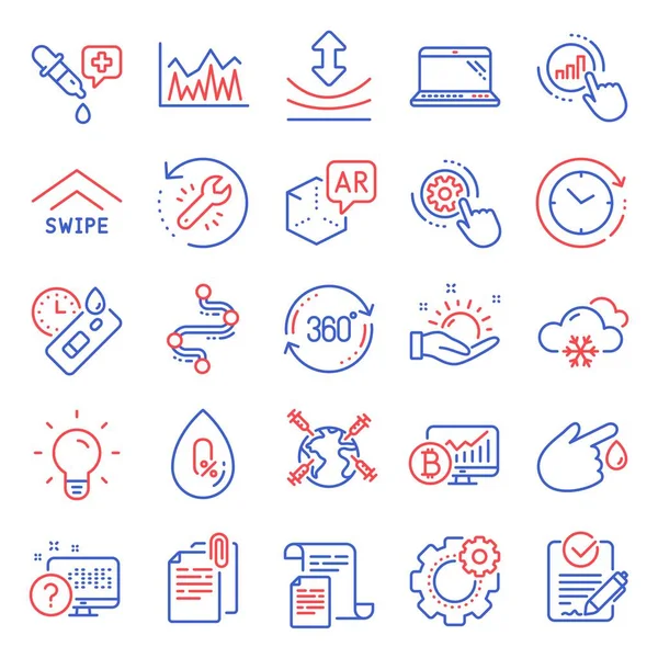 Science Icons Set Included Icon Cogwheel Snow Weather Rfp Signs — Stock Vector